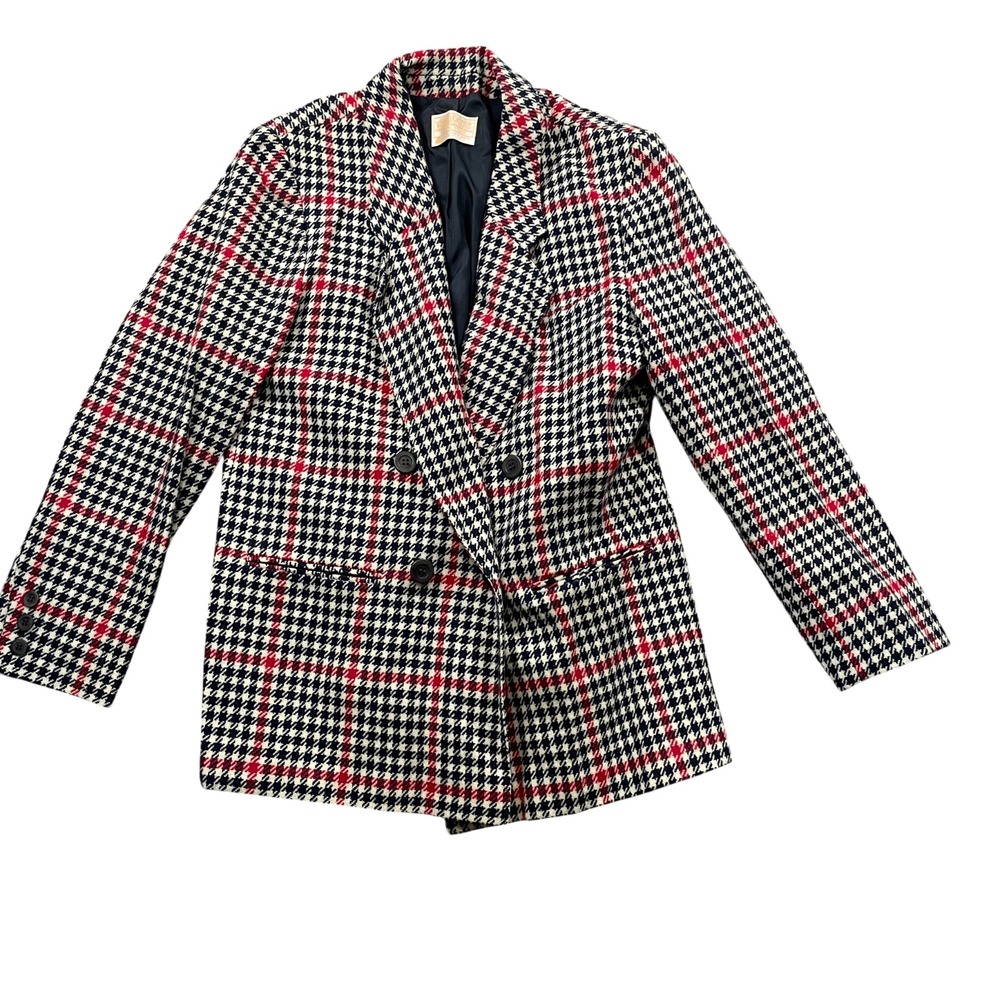 Pendleton (no size) Red White Blue Ladies Blazer 100%‎ Wool Lined Pockets